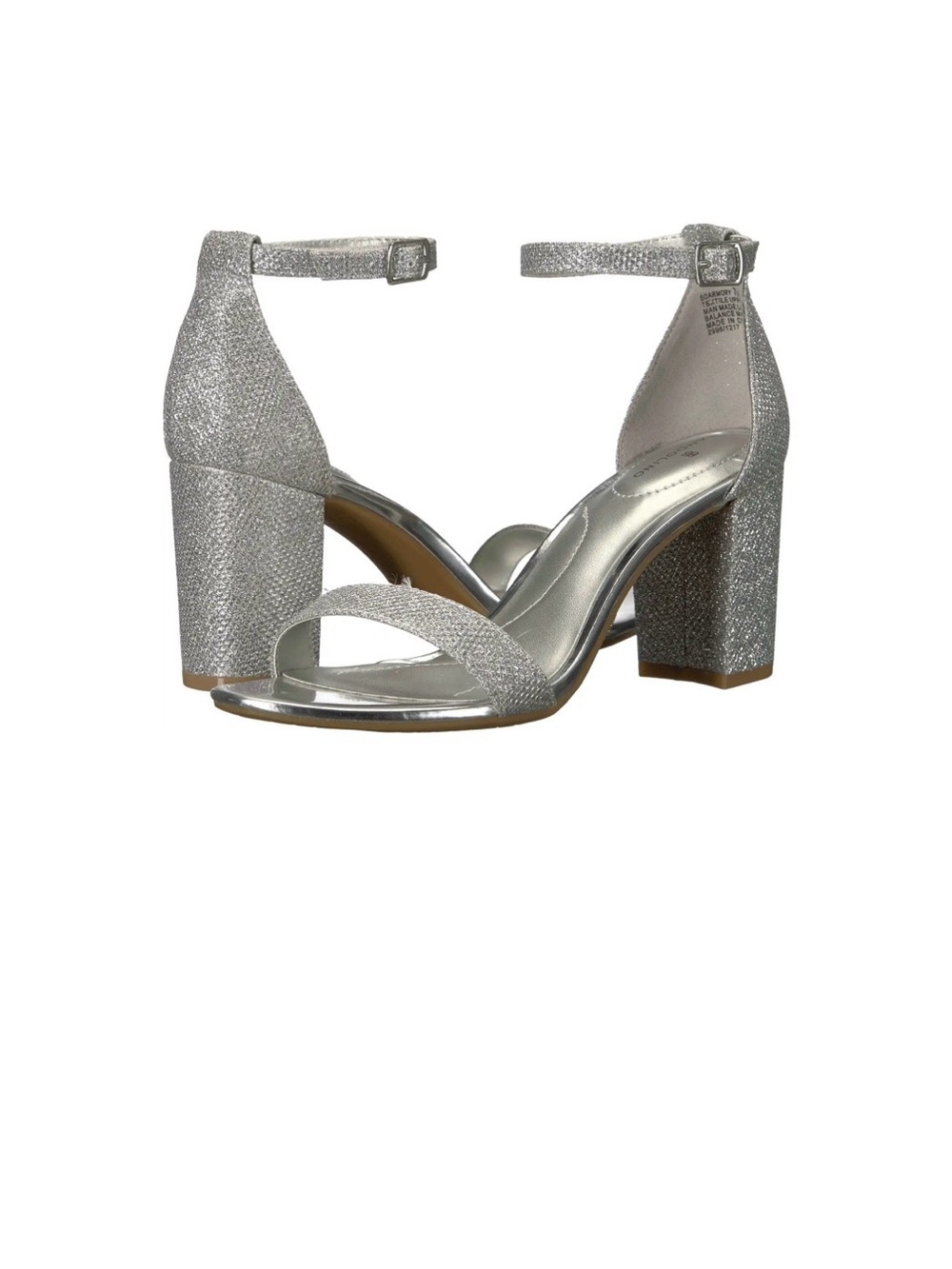 Bandolino Silver Ankle-Strap Block Heels | Size: 7.5